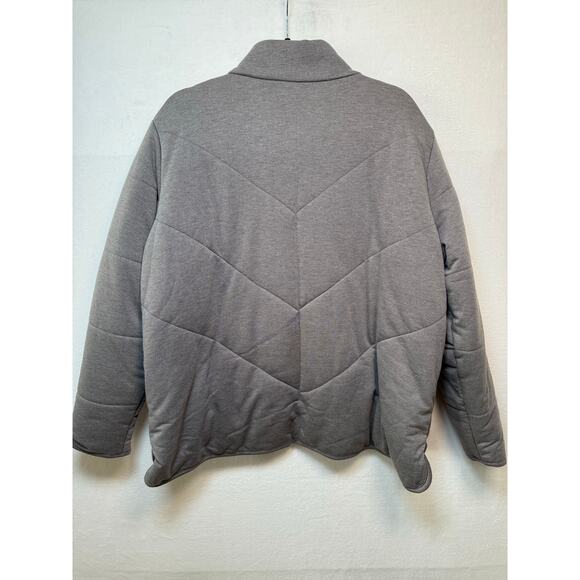 Three Dots Quilted Sweatshirt Jacket, Gray, Size XL - Picture 2 of 5